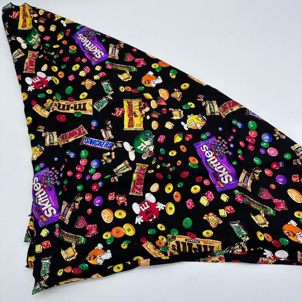 Vintage Planet Mars 100% Silk, 43" Square, M & M's Candy Novelty Print Scarf